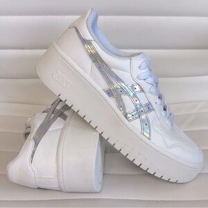 Asics Japan Platform Trainers Iridescent Stripes 62290390 010 Womens 6.5